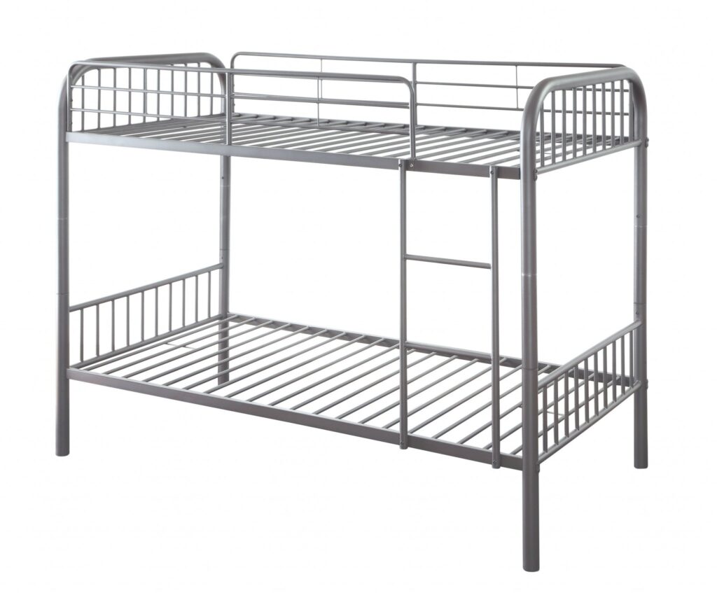79′ X 42′ X 61′ Gunmetal Metal Twin Over Twin Bunk Bed