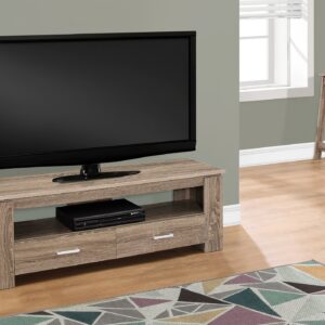 15.5" x 47.25" x 23.75" BlackGrey Top With Storage  Tv Stand