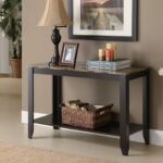 28.75″ Cappuccino Particle Board Accent Table with a Marble Top
