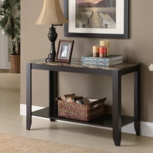 26' X 26' X 24' Marble Dark Walnut Wood End Table