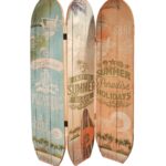 47 x 1 x 71 Multicolor Wood Surfboard Summer  Screen