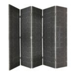 108 x 2.5 x 108 Gray Fabric And Wood Double Sided  Screen