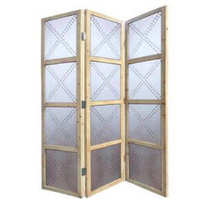 54 x 1.5 x 59 White Wood Blanket Rack  Screen