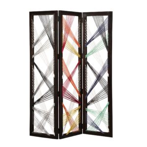 54 x 1.5 x 59 White Wood Blanket Rack  Screen