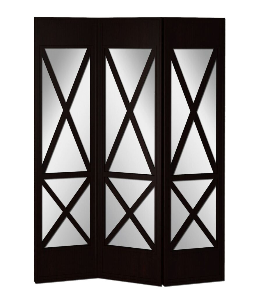63 x 2 x 84 Black Wood Transverse 3 Panel – Screen