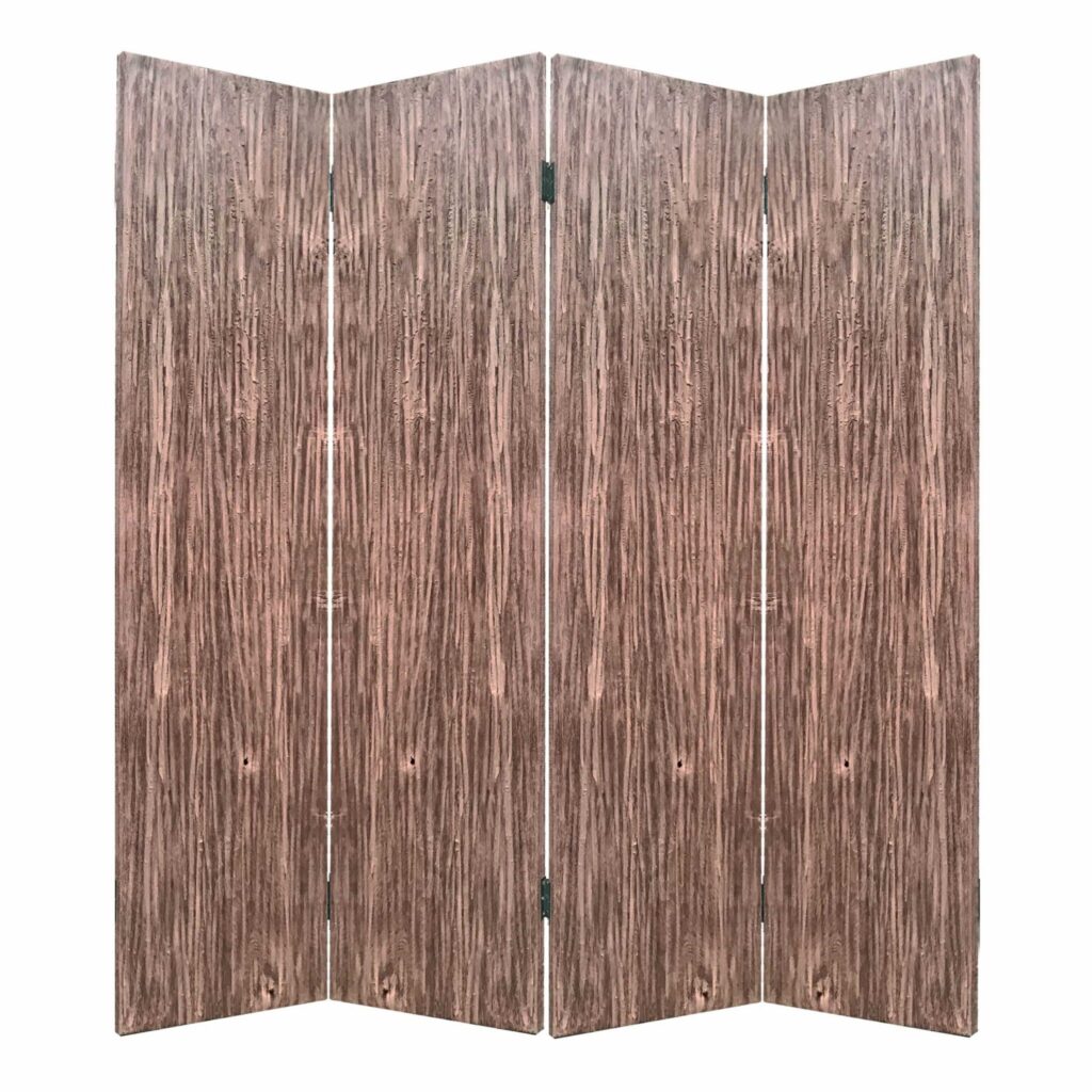 84 x 2 x 84 Brown 4 Panel Wood Woodland – Screen