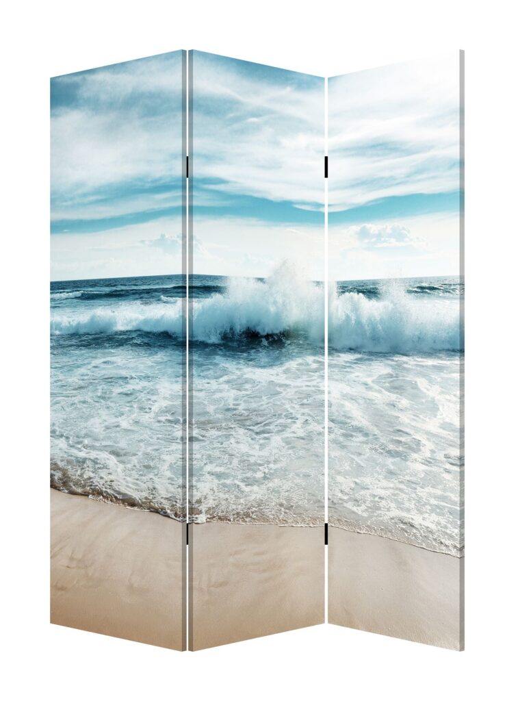 48 x 1 x 72 Multicolor Canvas Surf’s Up – 3 Panel Screen
