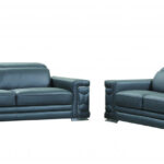 71″ X 41″ X 29″ Modern Dark Gray Leather Sofa And Loveseat