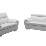 69″ X 38″ X 32to 39″ Modern White Leather Sofa And Loveseat