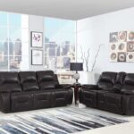 89″ X 40″  X 40″ Modern Brown Leather Sofa And Loveseat