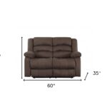 60” X 35”  X 40” Modern Brown Leather Sofa And Loveseat