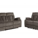 84″ X 38″ X 40″  Modern Brown Leather Sofa And Loveseat