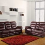 75” X 40”  X 44” Modern Burgundy Sofa With Console Loveseat