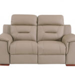 67” X 41”  X 41” Modern Beige Leather Loveseat
