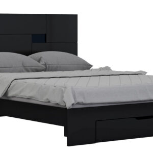 60'' X 80''  X 47'' Modern Queen Beige High Gloss Bed