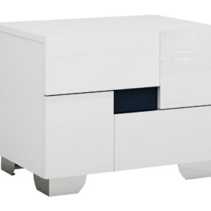 66" x 81.5" x 50.5" White  4PC Queen Bedroom Set