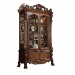 20′ X 51′ X 89′ Cherry Oak Wood Poly Resin Glass Curio Cabinet