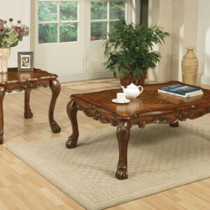26' X 26' X 24' Marble Dark Walnut Wood End Table