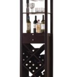Modern Style Umber Finish Wood Wine Cabinet