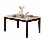 38′ X 64′ X 31′ White Marble Walnut Wood Dining Table