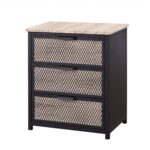 16′ X 24′ X 28′ Natural Sandy Gray Metal Wood Veneer Paper Nightstand