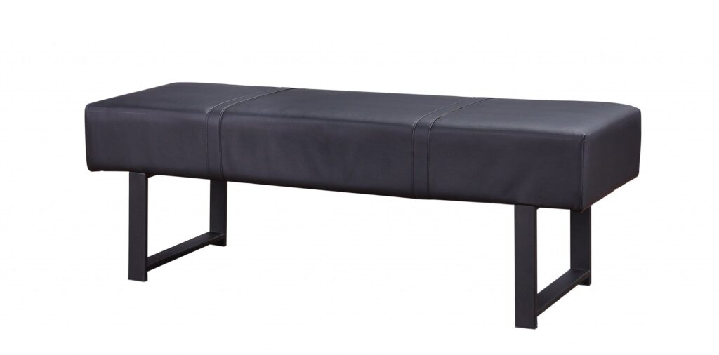 17′ X 52′ X 18′ Black PU Sandy Gray Metal Upholstered Seat Engineered Seat Bench