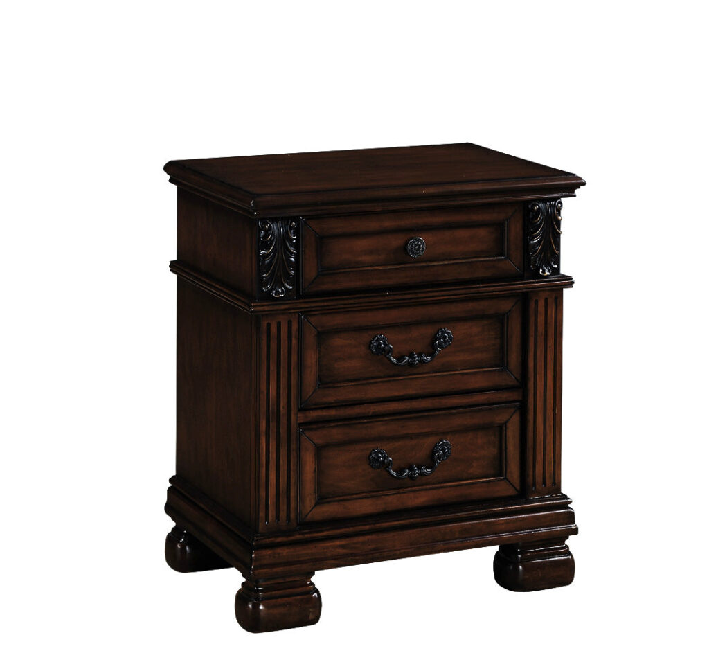 16′ X 25′ X 28′ Dark Walnut Wood Nightstand