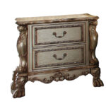 20′ X 32′ X 31′ Gold Patina Bone Wood Poly Resin Nightstand