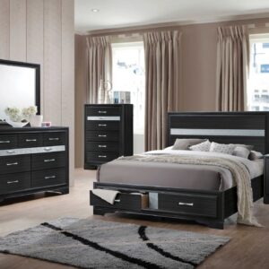 60'' X 80''  X 47'' Modern Queen Beige High Gloss Bed
