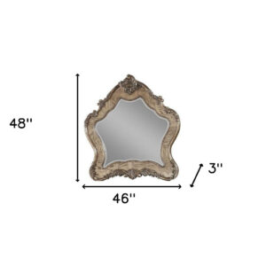 28.25 Round Gold Flower Metal Wall Mirror