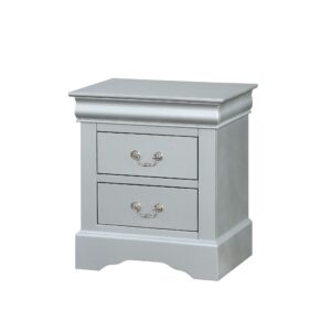 Natural Light Mocha Contemporary Nightstand with Two Drawers