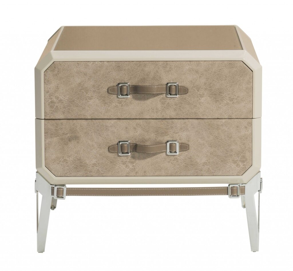 18′ X 28′ X 25′ Vintage Beige PU Wood Upholstered (Front) Metal Leg Veneer (Melamine) Nightstand