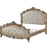 70′ X 91′ X 69′ Fabric Antique White Wood Upholstered (HBFB) Queen Bed