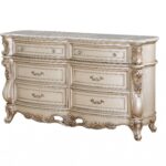 21′ X 72′ X 41′ Antique White Wood Dresser wMarble Top