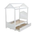 45.5′ X 82′ X 85′ White Wood Twin Bed