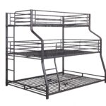 62′ X 83′ X 74′ Gunmetal Metal Triple Bunk Bed  TwinFullQueen