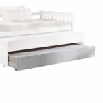 41″ X 77″ X 10″ White Wood Casters Daybed – Trundle