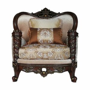 35' X 38' X 36' Beige Linen Upholstery Metal Leg Chair