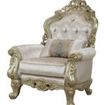 40′ X 39′ X 49′ Fabric Antique White Upholstery Poly-Resin Chair w1 Pillow