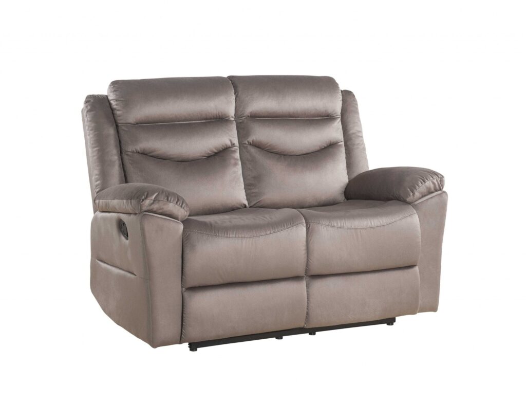 37′ X 57′ X 42′ Velvet  Upholstery Metal Reclining Mechanism Loveseat Motion