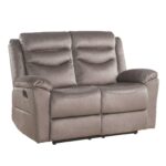 37′ X 57′ X 42′ Velvet  Upholstery Metal Reclining Mechanism Loveseat Motion
