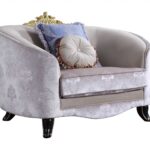 38′ X 51′ X 41′ Cream Fabric Upholstery Chair With 2 Pillows