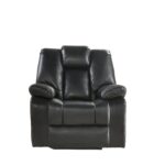 39′ X 39′ X 43′ Black Leather-Aire Upholstery Recliner (Power Motion)