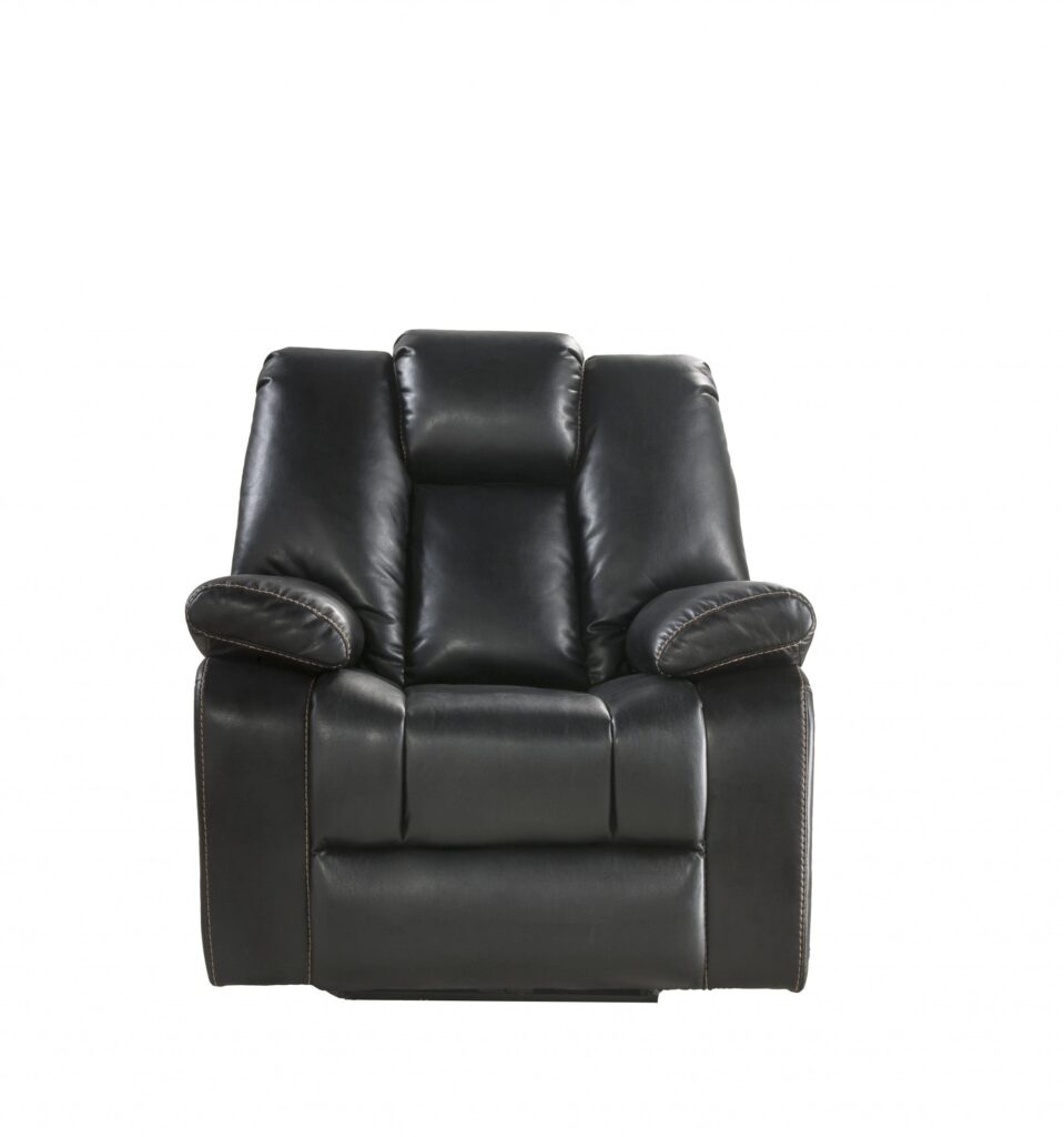 39′ X 39′ X 43′ Black Leather-Aire Upholstery Recliner (Power Motion)