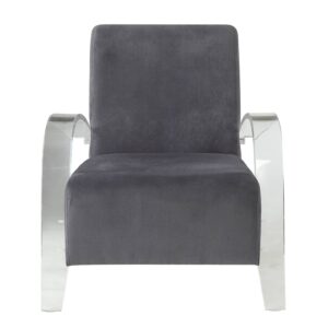 30' X 31' X 36' Charcoal Clear Acrylic Upholstery Acrylic Accent Chair