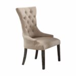 28′ X 24′ X 43′ Beige Linen Weathered Espresso Wood Upholstery Arm Chair (Set-2)