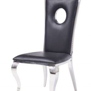 17' X 20' X 44' Fabric Stainless Steel Upholstered Seat Side Chair Set2