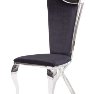 17' X 20' X 44' Fabric Stainless Steel Upholstered Seat Side Chair Set2