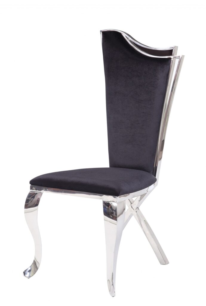 20′ X 21′ X 43′ Fabric Stainless Steel Upholstered Seat Side Chair Set2
