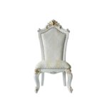 27′ X 28′ X 48′ Faux Leather Antique Pearl Wood Finish Seat Side Chair Set2